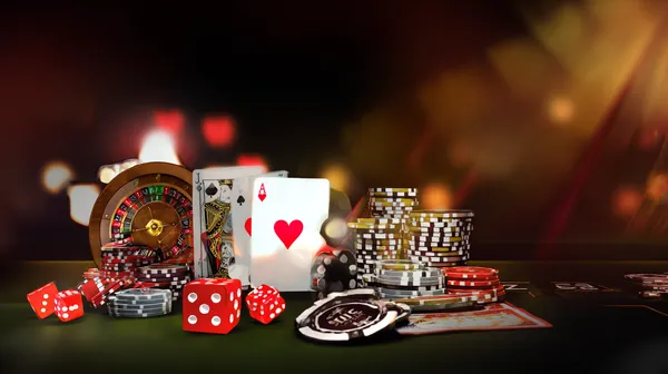 A woman smiling while playing online games on her laptop, surrounded by neon casino elements, showcasing LUCKYBANGLA88’s diverse game collection.